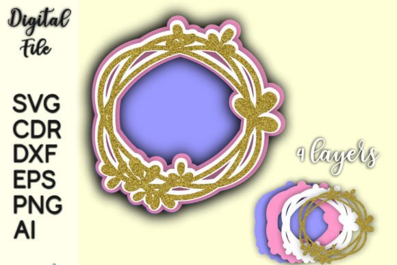 3D Layered Cake Topper SVG Laser Cut