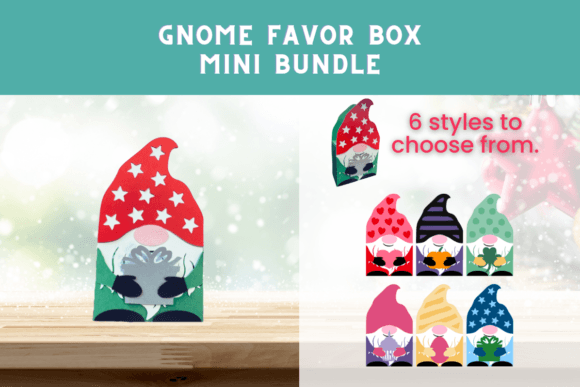 3D Layered Gnome Party Favor Box SVG Cut
