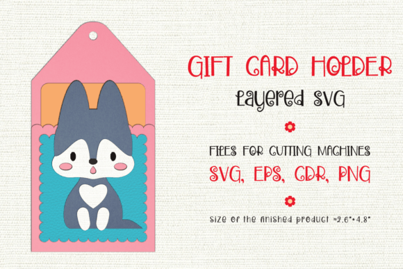 Baby Wolf Birthday Gift Card Holder: 3D SVG Shapes for Editorial Charm