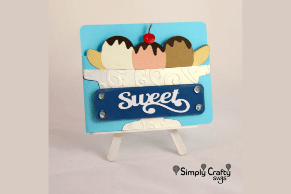 Banana Split Card with Gift Card Insert 3D SVG