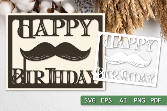 Birthday Card Paper Cut SVG: Graphics for Crafts & Content