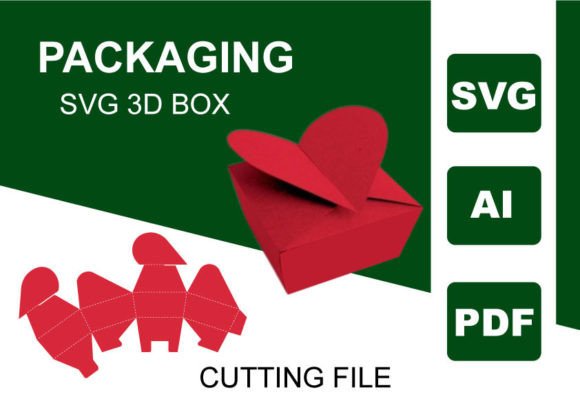 Birthday Party Gift Box Template: 3D SVG Shapes