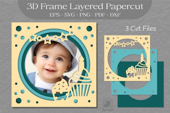 Birthday Photo Frame Layered Paper Cut 8
