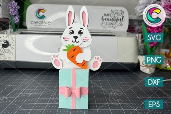 Bunny Gift Box SVG Template