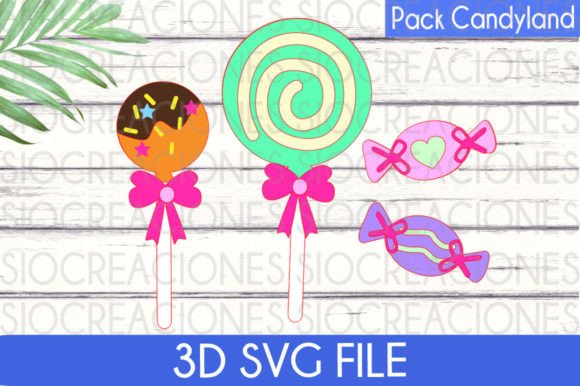 Candyland, Lollipop 3D SVG: Laser Cutting & Other Art