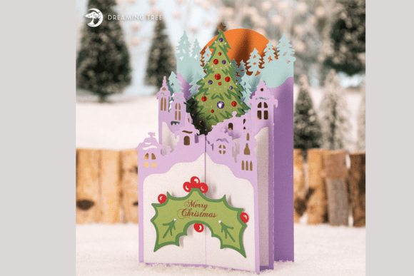 Christmas Village Cascade Card SVG