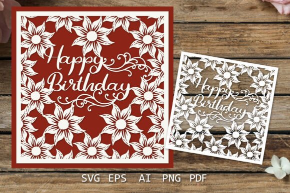 Happy Birthday Card SVG for Laser Cutting & Birthday Crafts