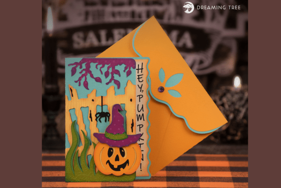 Hey, Pumpkin Greeting Card SVG: 3D Halloween Design