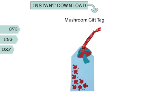 Mushroom Paper Cut Gift Tag SVG: 3D SVG for Greeting Cards