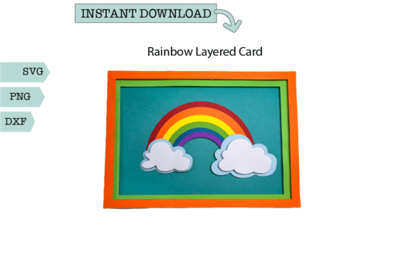 Rainbow Clouds SVG Layered Card 3D SVG Shadow Boxes