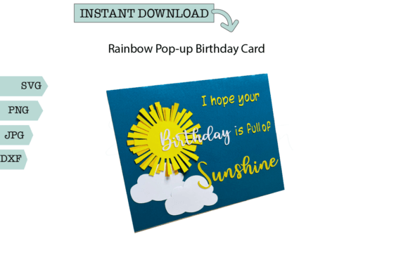 Rainbow Pop-Up Birthday Card SVG