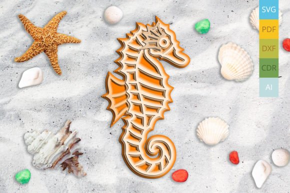 Seahorse 3D Layered Gift House Décor SVG for Laser Cutting & Ornaments