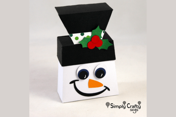 Snowman Favor Box SVG: 3D Christmas Design Asset