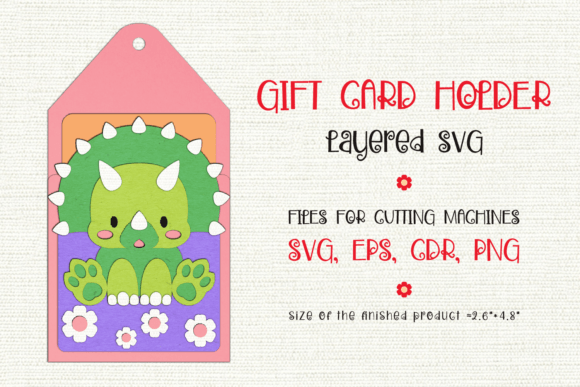 Triceratops Birthday Gift Card Holder: 3D SVG Shapes