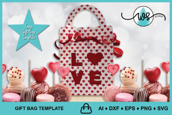 Valentine Gift Box Treat Holder Craft: 3D SVG Shapes
