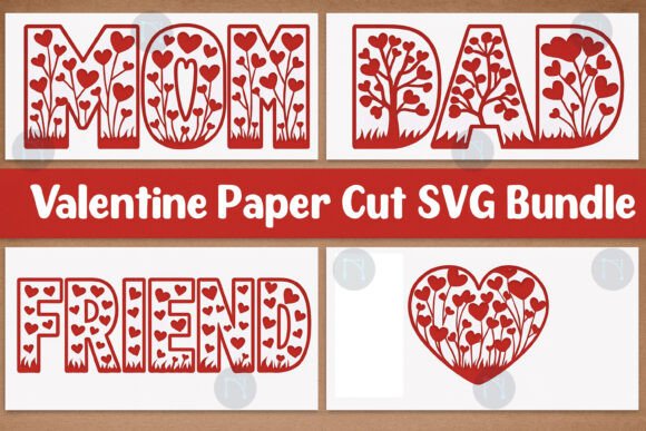 Valentine Paper Cut SVG Bundle