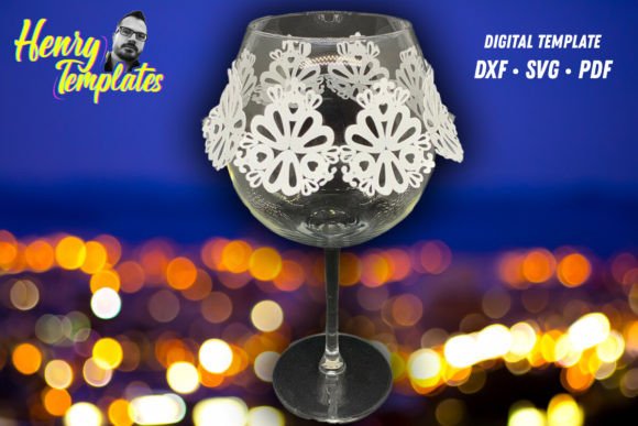 Wine Glass Dress Template: 3D SVG for Elegant Shapes